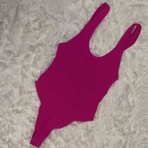 Wild Fable Vibrant Pink Ribbed Knit Top